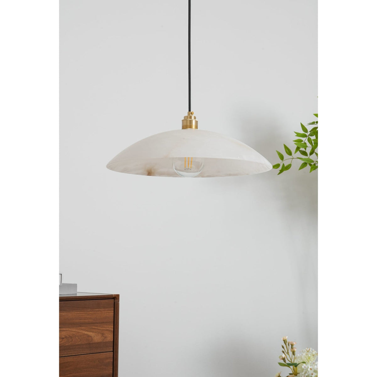 Modern Marble Copper Pendant Light 1-Light