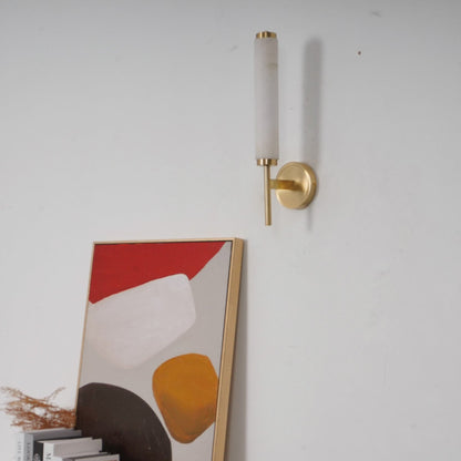 Modern Metal Faux Alabaster Wall Light