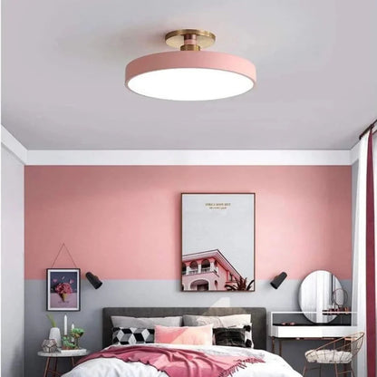 Contemporary Brass Round LED Ceiling Light 1-Light