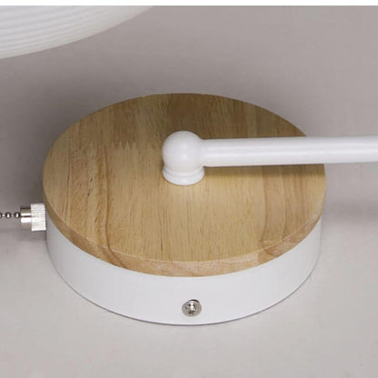 Scandinavian Wood Dome Wall Light with Pull Switch | 1-Light