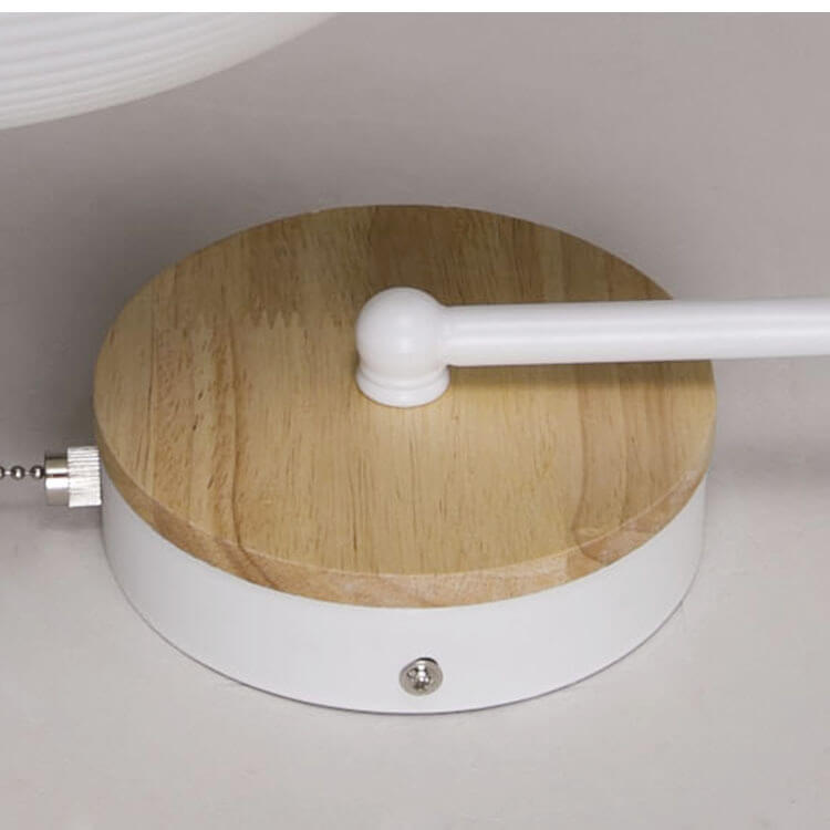 Scandinavian Wood Dome Wall Light with Pull Switch | 1-Light