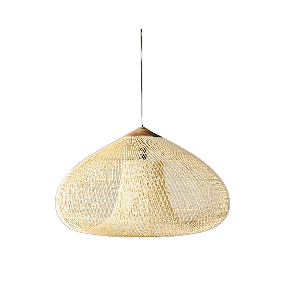 Contemporary Rattan Woven Dome Pendant Light 1-Light