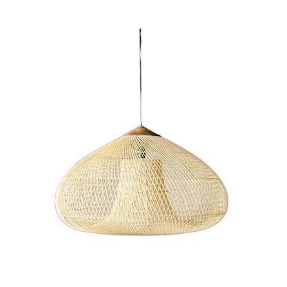 Contemporary Rattan Woven Dome Pendant Light 1-Light