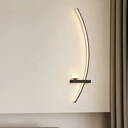 Contemporary Brass Arc LED Wall Sconce 2-Lights