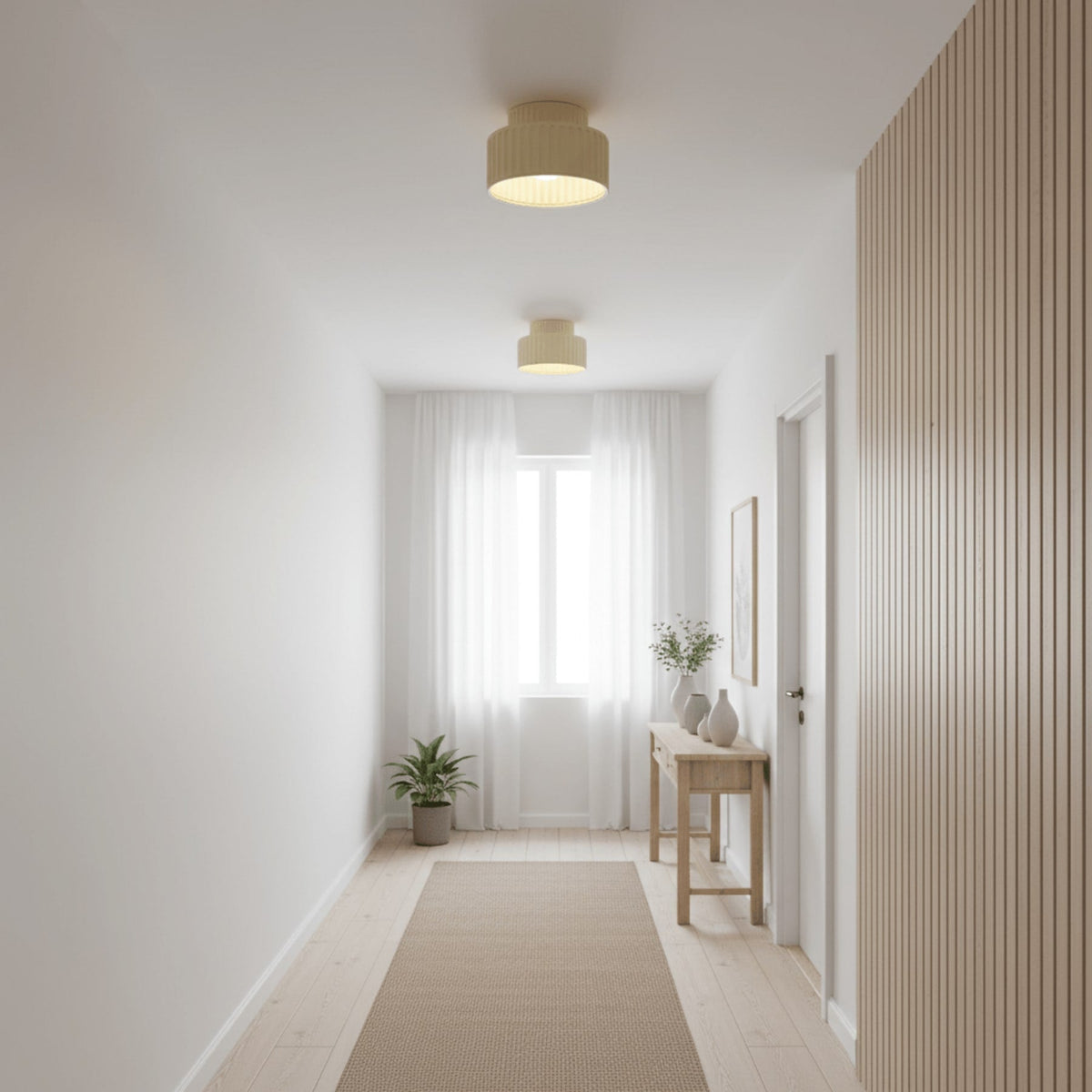 Modern Resin Semi-Flush Ceiling Light 1-Light