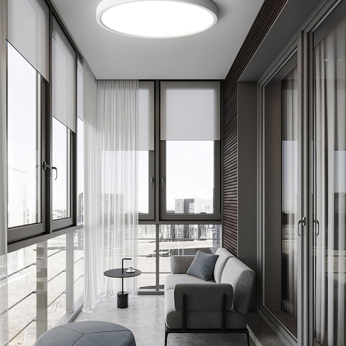Minimalist Iron Slim Low-Profile Ceiling Light 1-Light