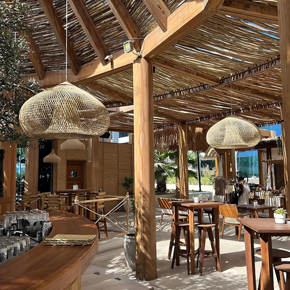 Contemporary Rattan Woven Dome Pendant Light 1-Light