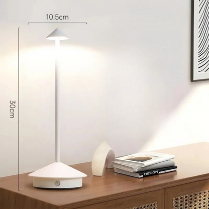 Contemporary Aluminium Cone LED Rechargeable Table Lamp 1-Light