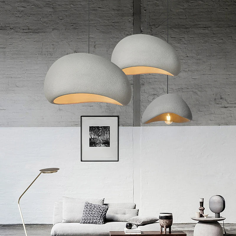 Wabi-Sabi Polystyrene Spherical Dome Pendant Light 1-Light