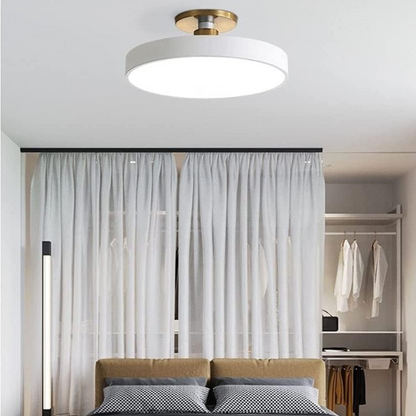 Contemporary Brass Round LED Ceiling Light 1-Light