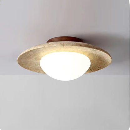 Modern Travertine Ceiling Light 1-Light