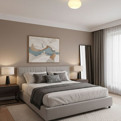 Modern Wood Solid Semi-Flush Ceiling Light 1-Light