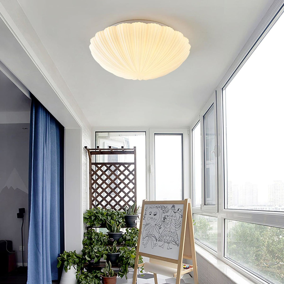 Modern Glass Flush Ceiling Light 1-Light