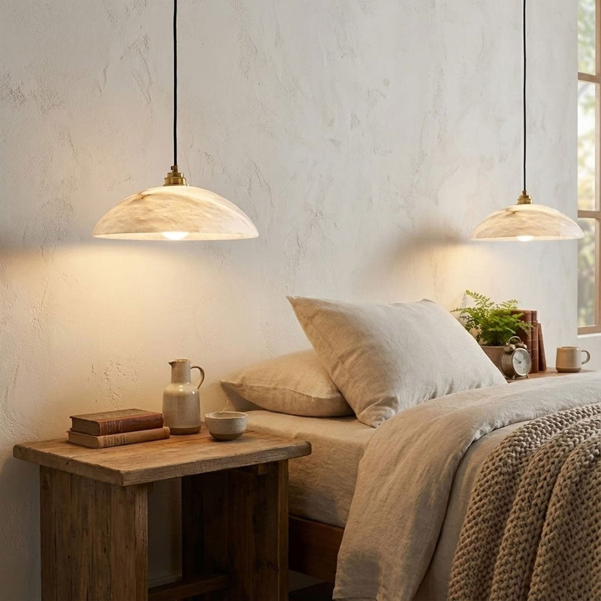 Modern Marble Copper Pendant Light 1-Light
