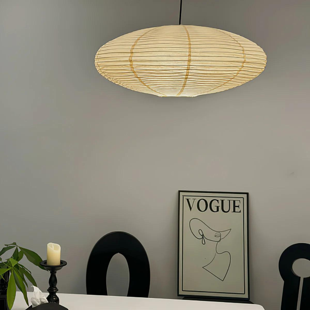 Japandi Paper Xuan Shade Pendant Light 1-Light