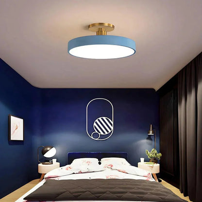 Contemporary Brass Round LED Ceiling Light 1-Light