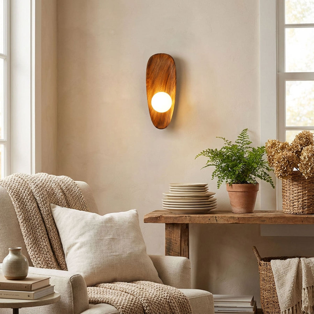 Modern Wood Wall Light 1-Light