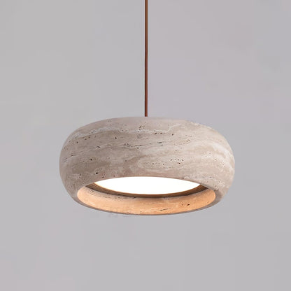 Modern Travertine Dimmable Remote Pendant Light