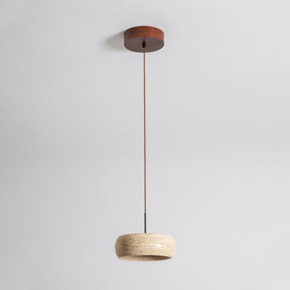 Modern Travertine Dimmable Remote Pendant Light