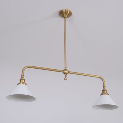 Modern Brass Ceramic Shades Pendant Light 2-Light