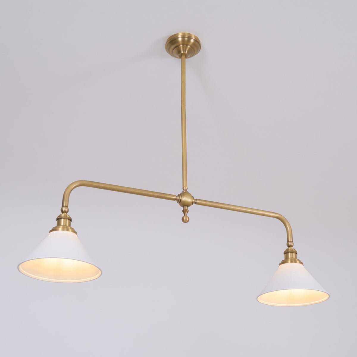 Modern Brass Ceramic Shades Pendant Light 2-Light