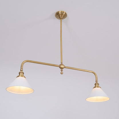 Modern Brass Ceramic Shades Pendant Light 2-Light