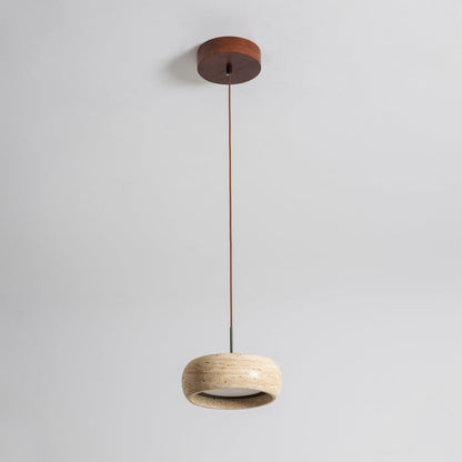 Modern Travertine Dimmable Remote Pendant Light