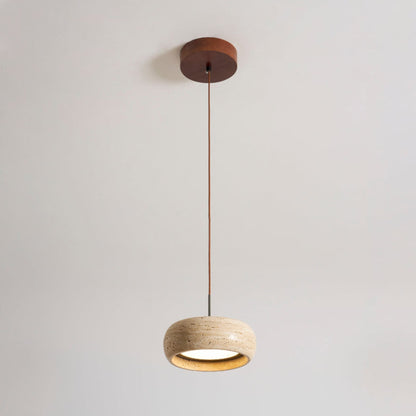 Modern Travertine Dimmable Remote Pendant Light