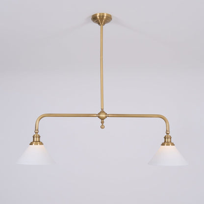 Modern Brass Ceramic Shades Pendant Light 2-Light