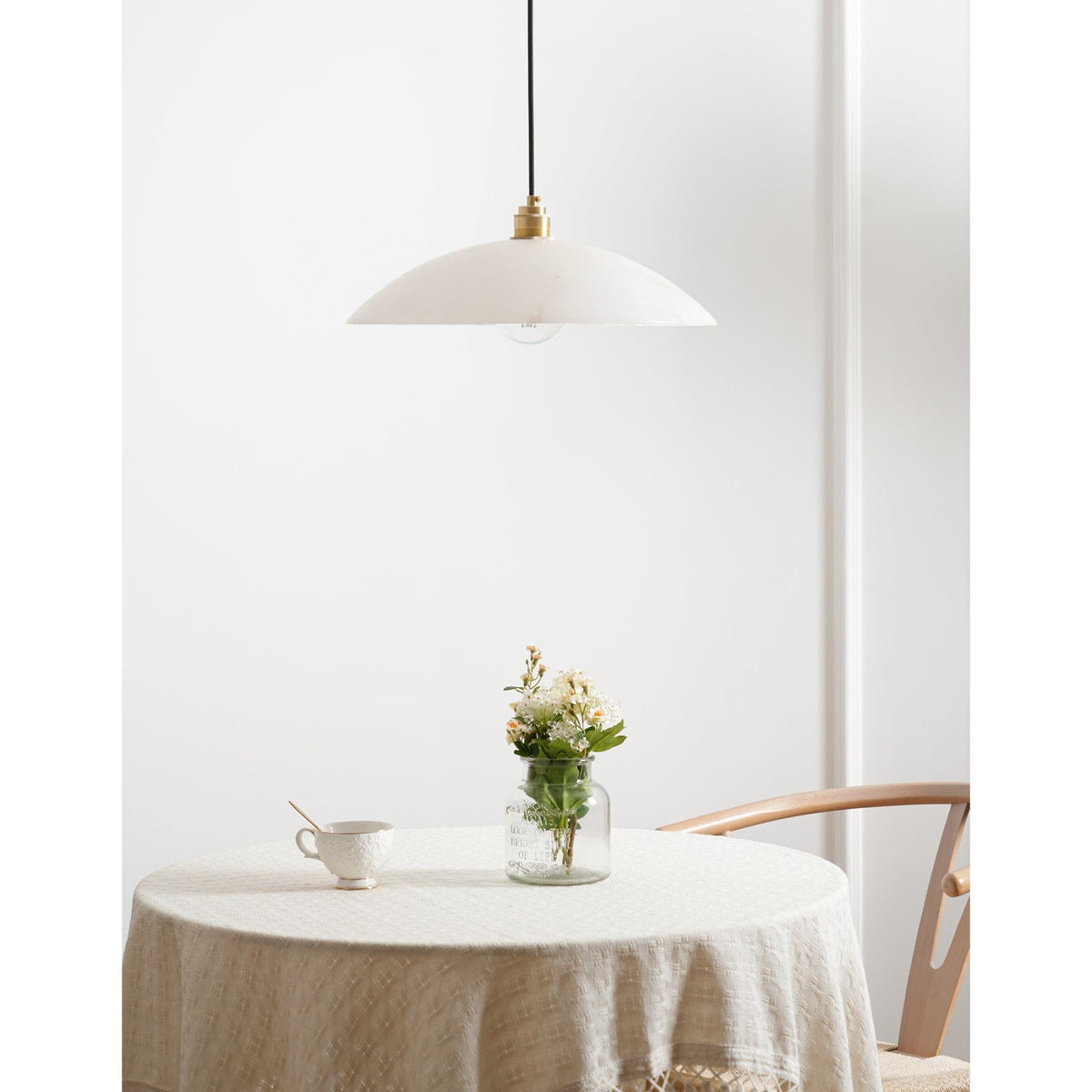 Modern Marble Copper Pendant Light 1-Light