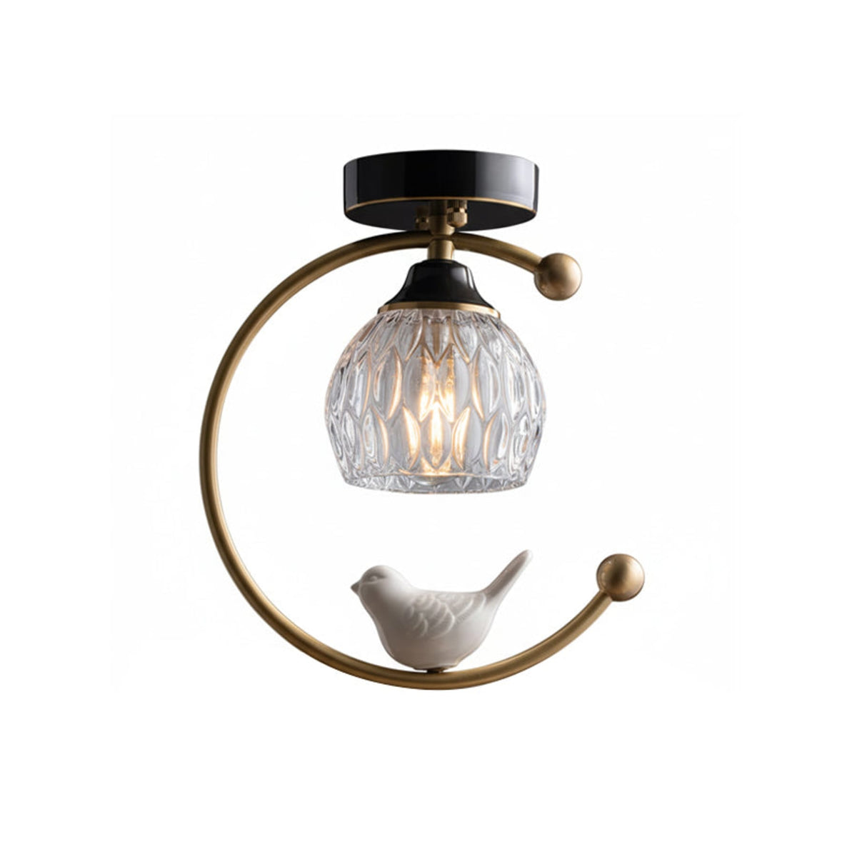 Modern Brass Solid Flush Ceiling Light 1-Light