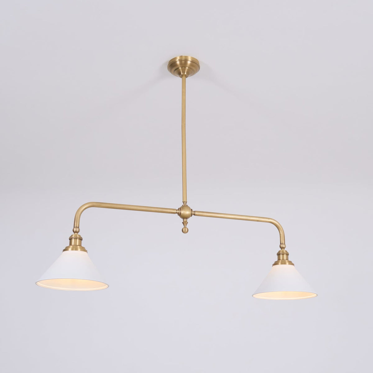 Modern Brass Ceramic Shades Pendant Light 2-Light