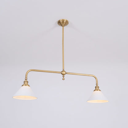 Modern Brass Ceramic Shades Pendant Light 2-Light