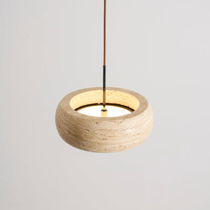 Modern Travertine Dimmable Remote Pendant Light