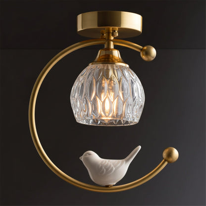 Modern Brass Solid Flush Ceiling Light 1-Light
