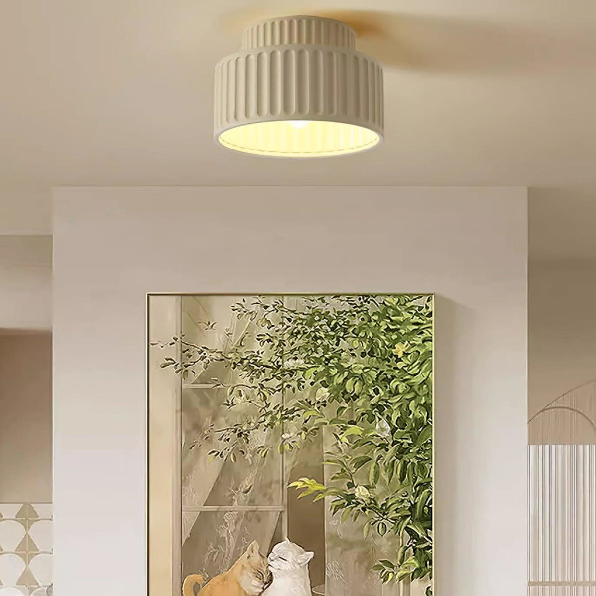Modern Resin Semi-Flush Ceiling Light 1-Light
