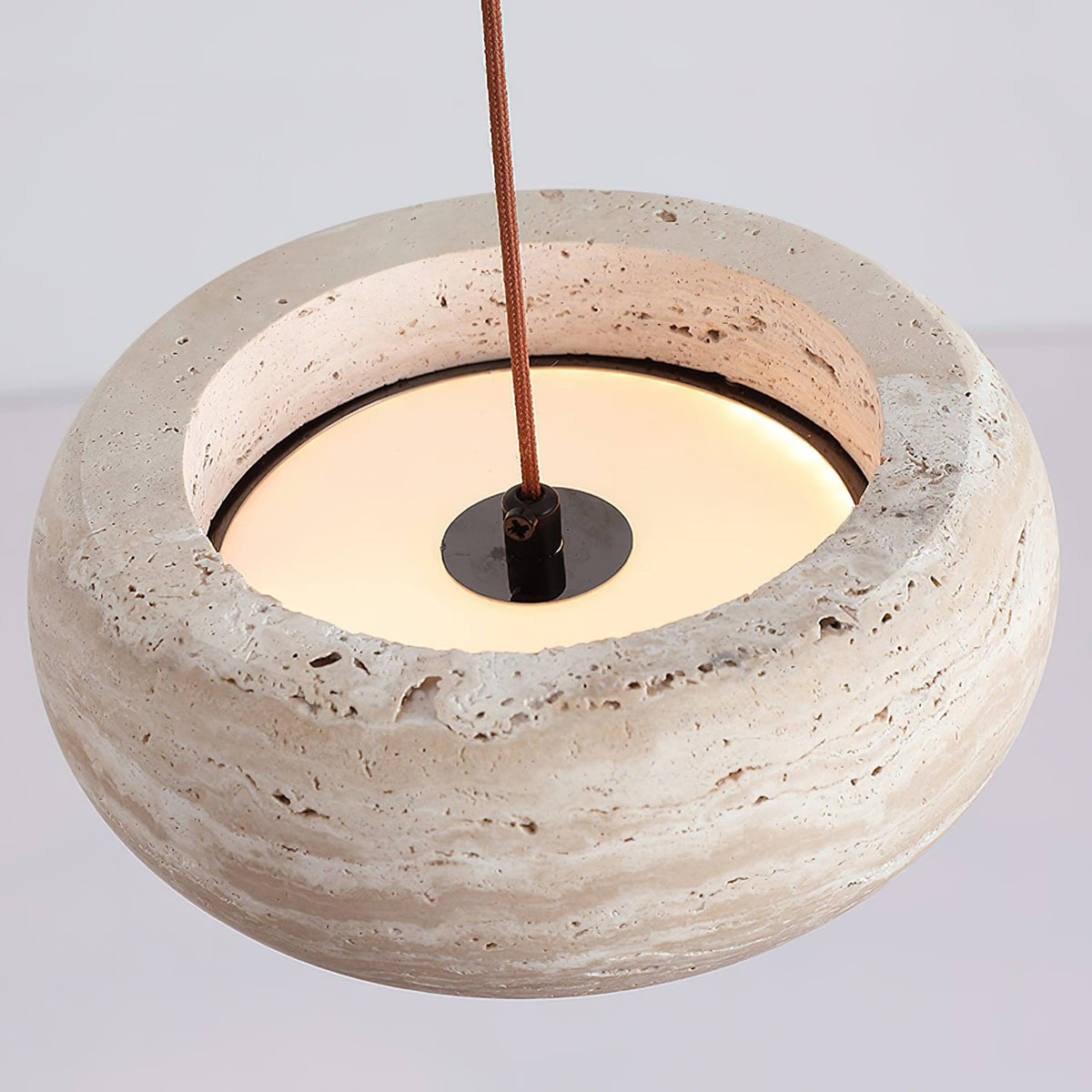Modern Travertine Dimmable Remote Pendant Light