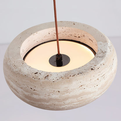 Modern Travertine Dimmable Remote Pendant Light