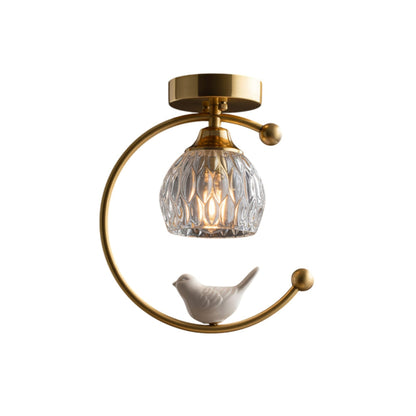 Modern Brass Solid Flush Ceiling Light 1-Light
