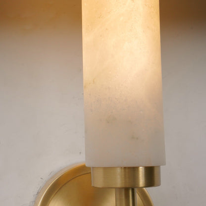 Modern Metal Faux Alabaster Wall Light