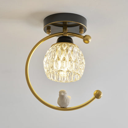 Modern Brass Solid Flush Ceiling Light 1-Light