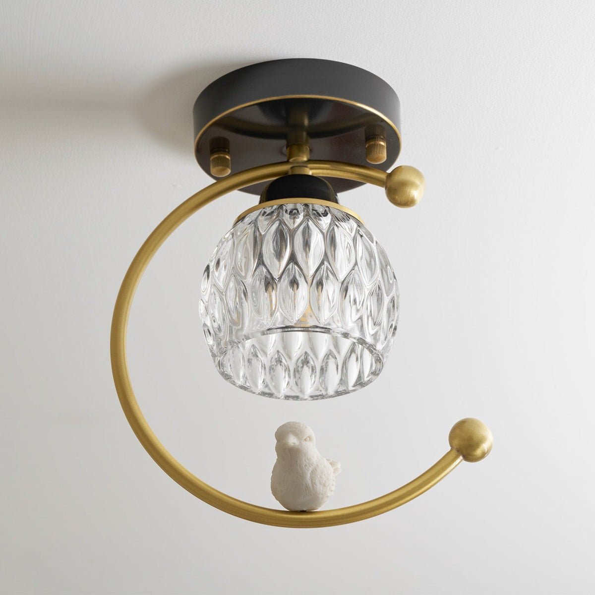 Modern Brass Solid Flush Ceiling Light 1-Light