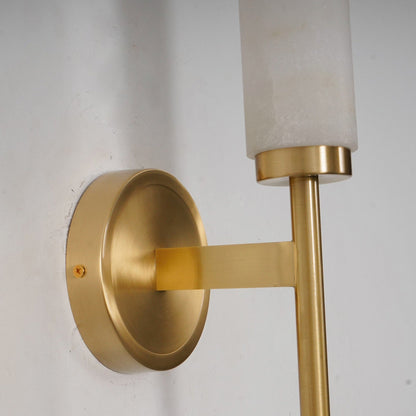 Modern Metal Faux Alabaster Wall Light