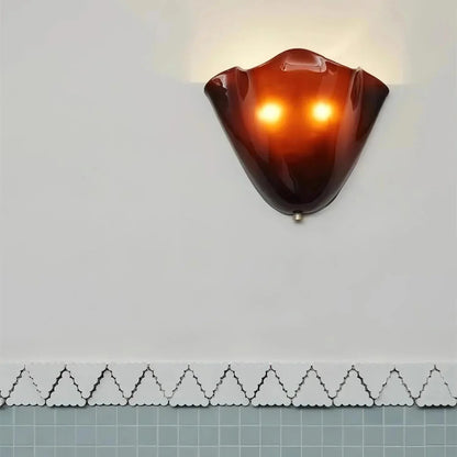 Vintage Stained Glass Skirt Shell Wall Sconce LED 1-light