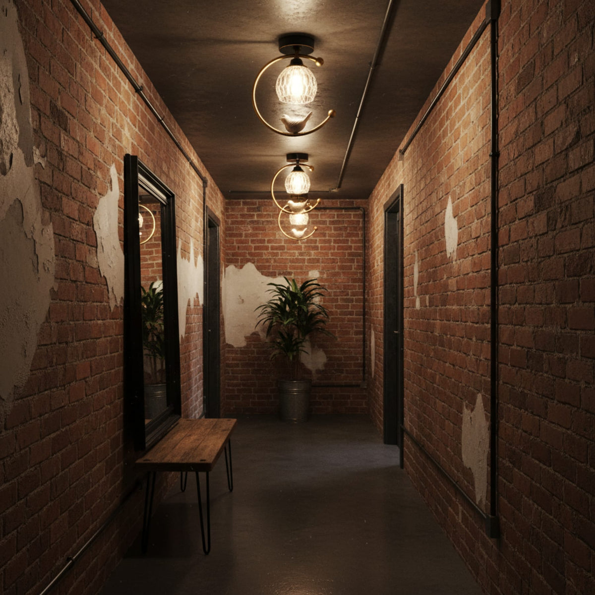 Modern Brass Solid Flush Ceiling Light 1-Light