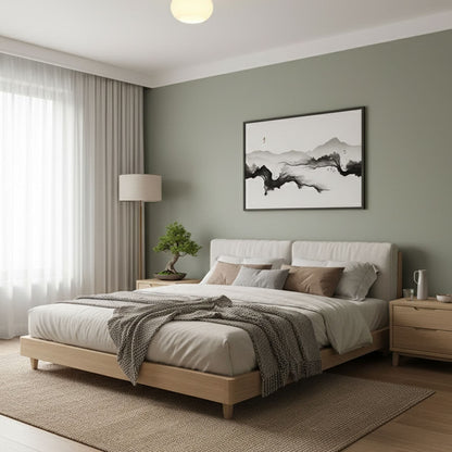 Modern Wood Solid Semi-Flush Ceiling Light 1-Light