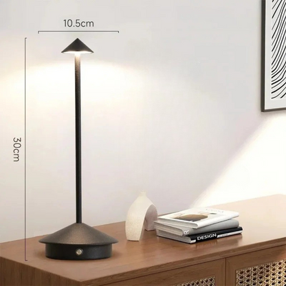 Contemporary Aluminium Cone LED Rechargeable Table Lamp 1-Light