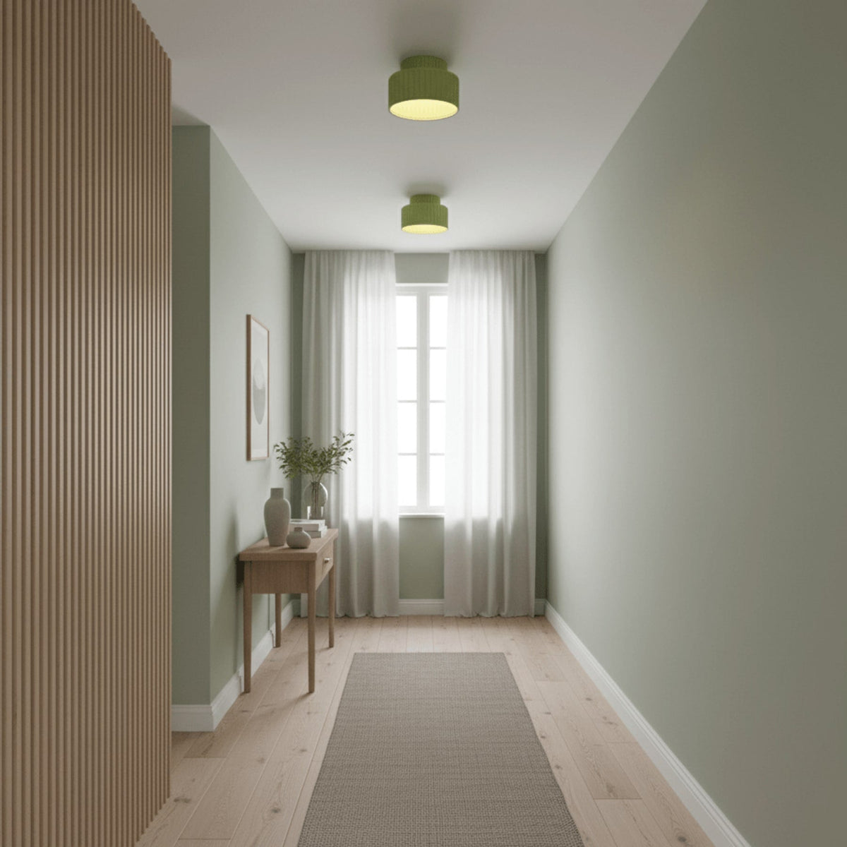 Modern Resin Semi-Flush Ceiling Light 1-Light