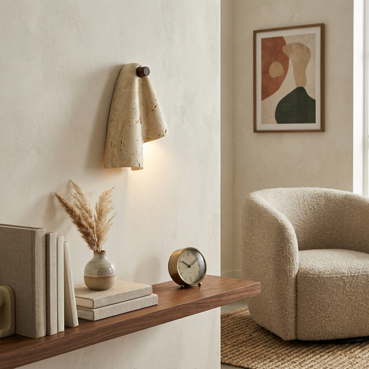 Modern Travertine Wall Light 2-Light