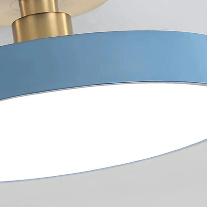 Contemporary Brass Round LED Ceiling Light 1-Light